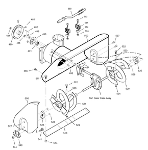 Auger Housing Diagram and Parts List for 1695489-18-2829-29 2008 Briggs and Stratton Snow Blower